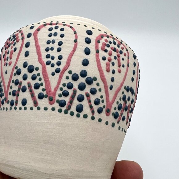 Ceramic project small ginger jar Mandela pattern dots - Picture 8 of 14